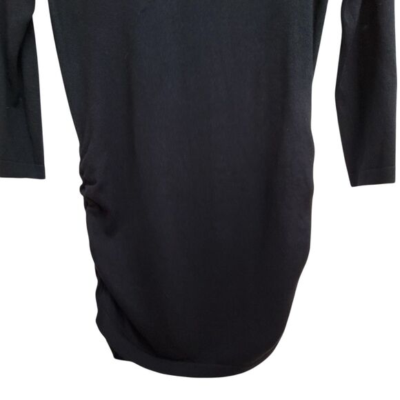 Hippie Rose Black Long Sleeve Side Cinch Cold Shoulder Sweater Top Size Small - Picture 4 of 9